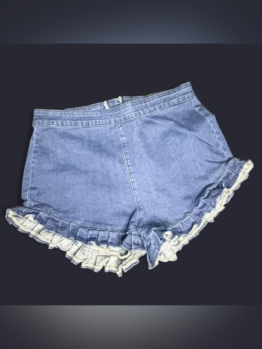 SHEIN Ruffle Trim Denim Shorts
